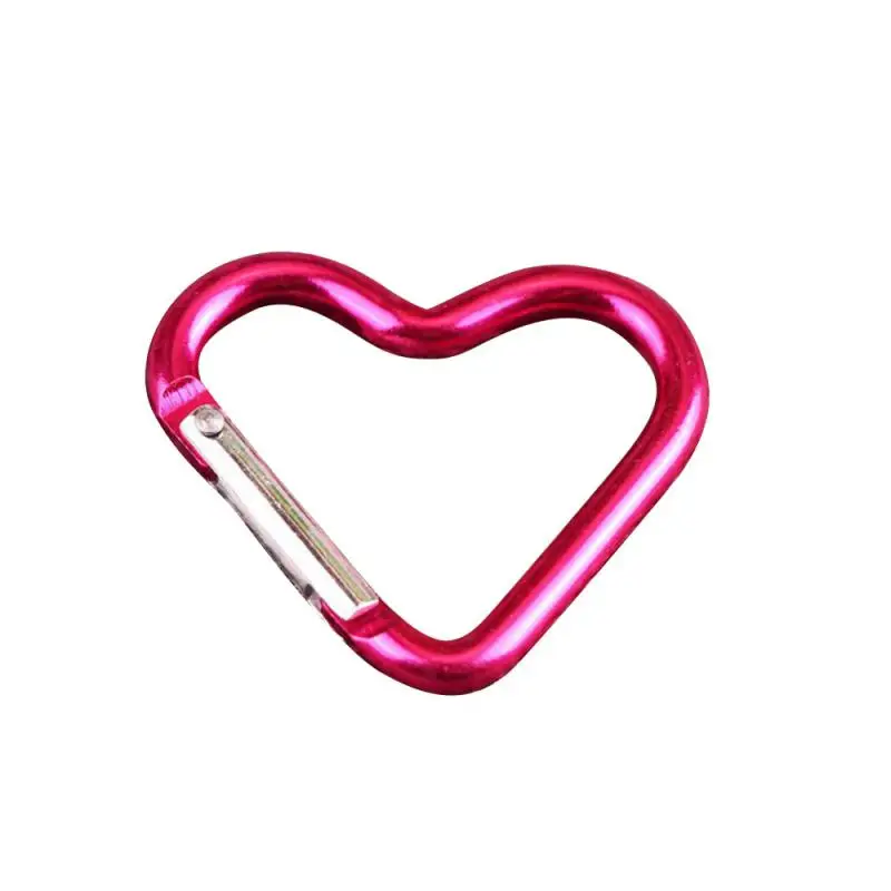 Travel Kit Keychain Clip Keyring Hook Aluminum Carabiner Heart-shaped Buckles 
