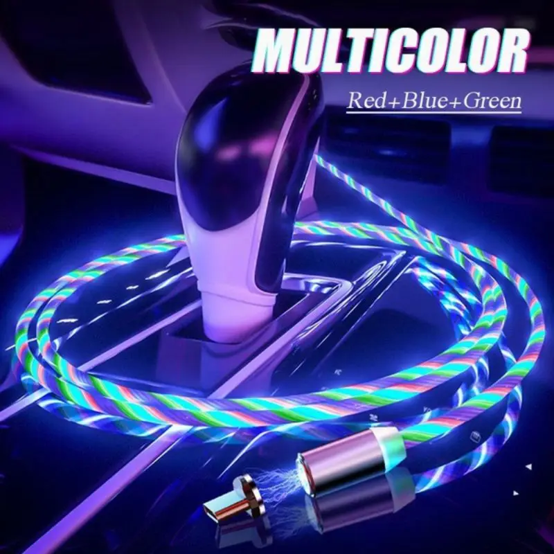 Магнитный светодиодный кабель Micro USB для зарядки мобильного телефона type-c, зарядная Зарядка для iPhone, магнитное зарядное устройство usb type C