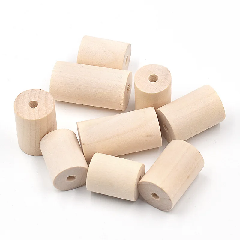 Natural Wood Cylinder Beads Wood Cylinders Crafts Wood Jewelry