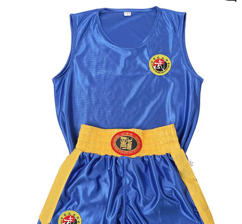Men Boy Children boxer costume Sanda Uniform Chinese Wushu Suit Outfit Kid Training Competition Muay Thai Boxing Trunks clothes