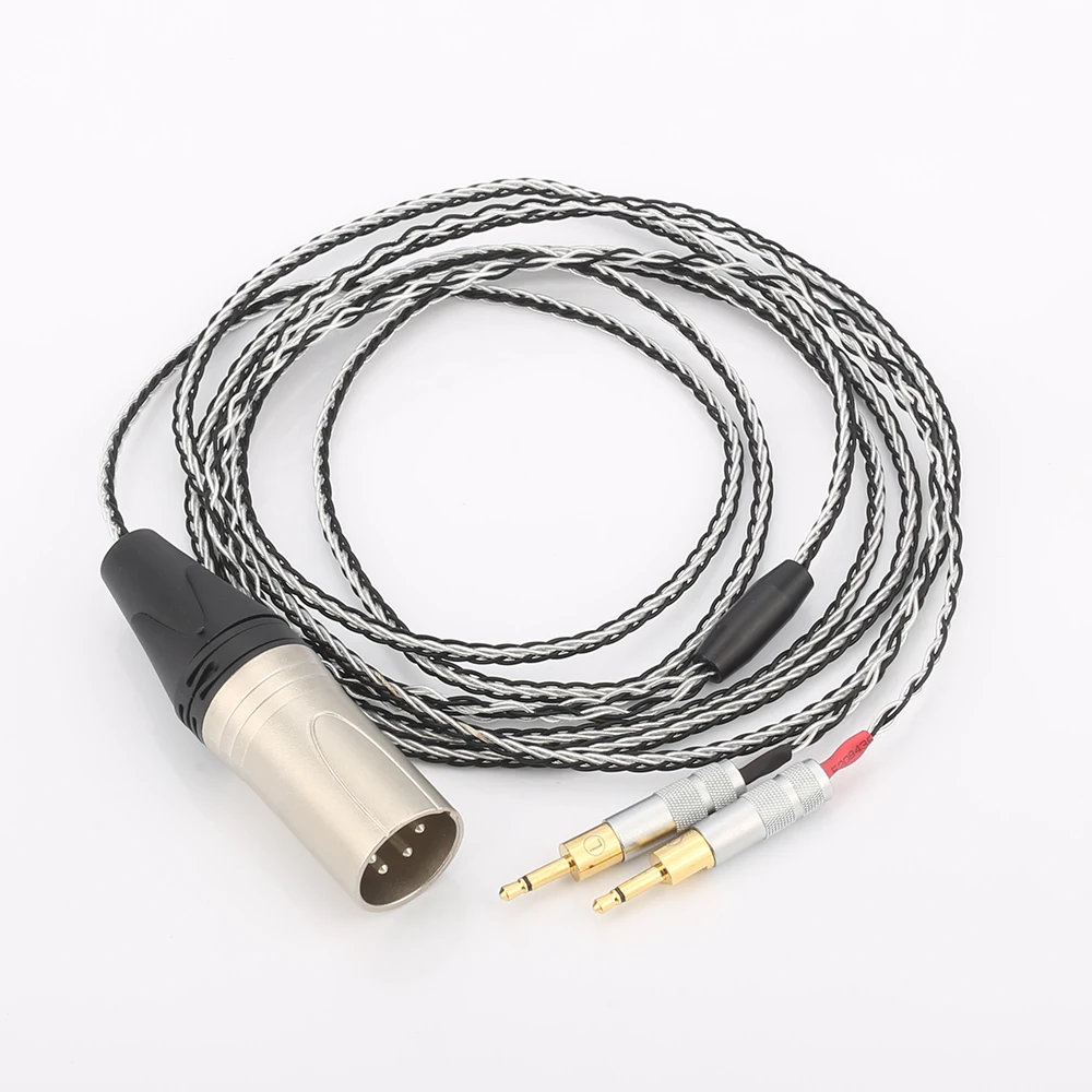 Audiocrast HC018 XLR 4pin Weave Cloth OD 5mm OCC Pure Silver Plated Headphone Cable For HD700 Audio Headphone Cable Wire