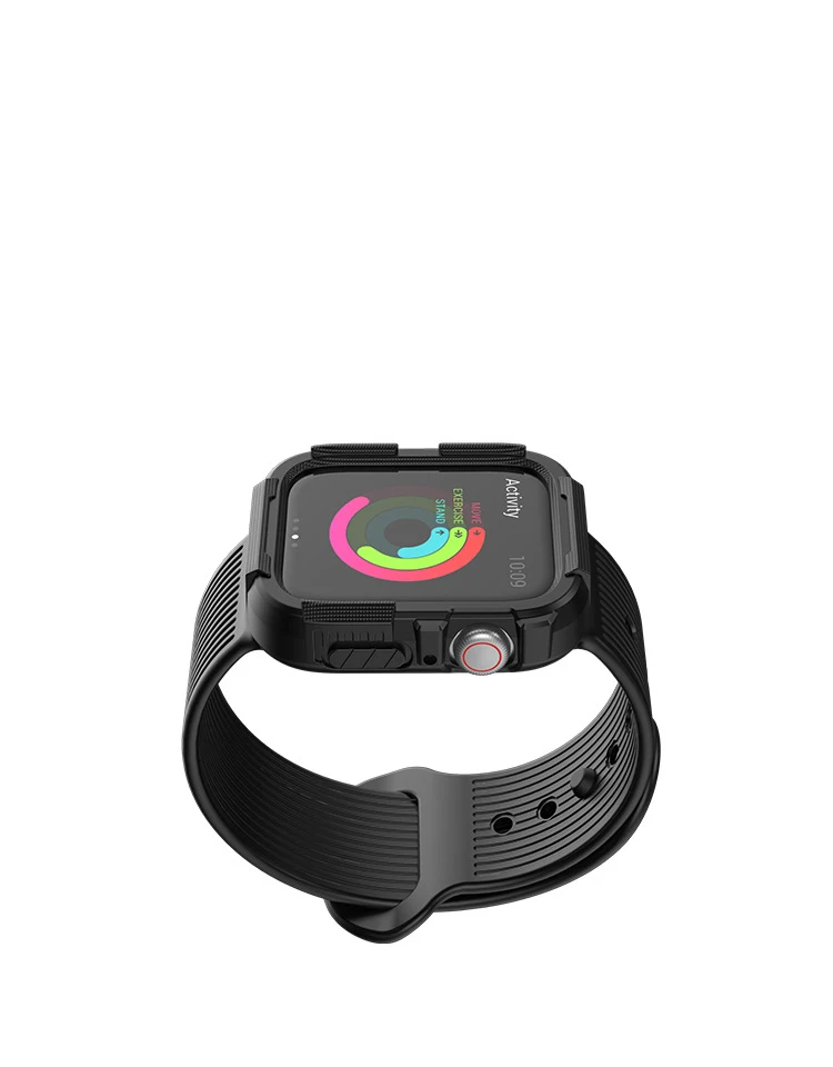 Ремешок для наручных часов Apple Watch, ремешок iWatch5 ремень 44/40 мм защитная оболочка сиамские спортивный силиконовый ремешок для Apple Watch 5 4 3 в 1