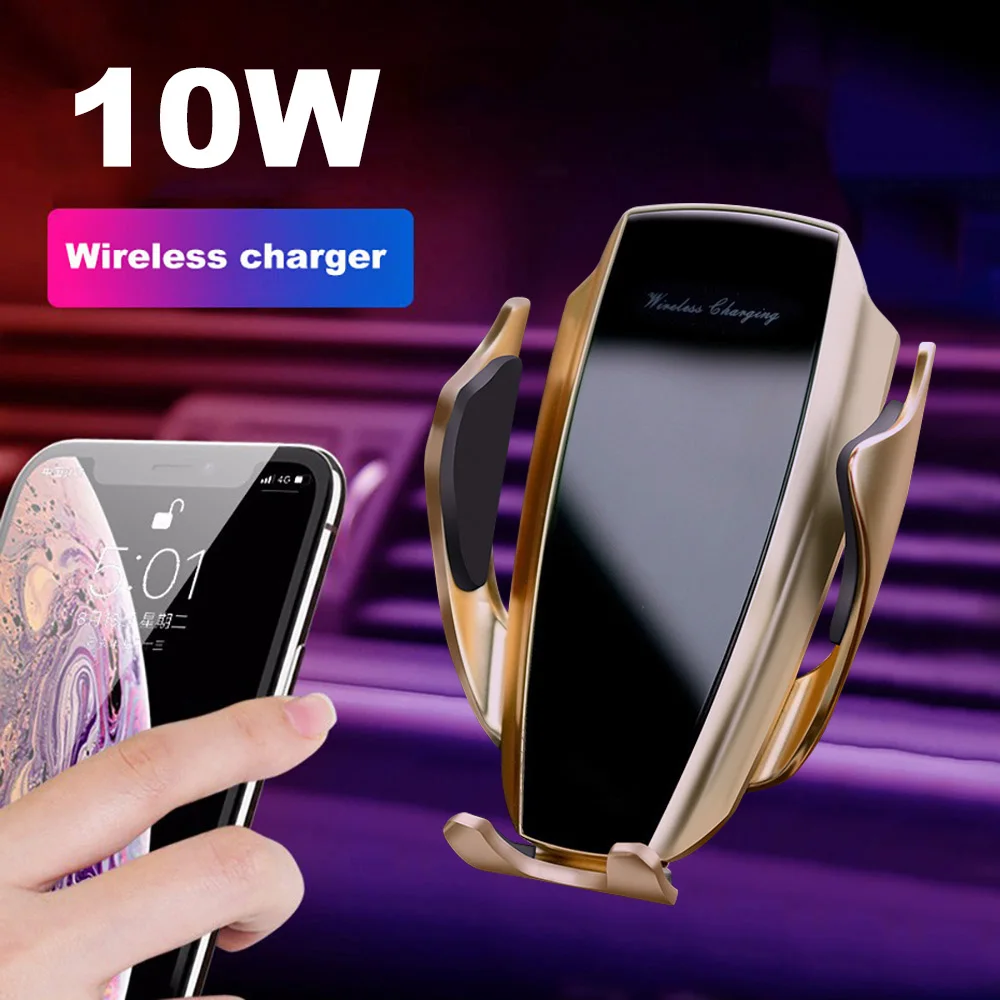 FDGAO Qi автомобильное беспроводное зарядное устройство для iPhone 11 XS XR X 8 samsung S10 S9 S8 10 Вт автоматическое Индукционное крепление Быстрая зарядка держатель телефона