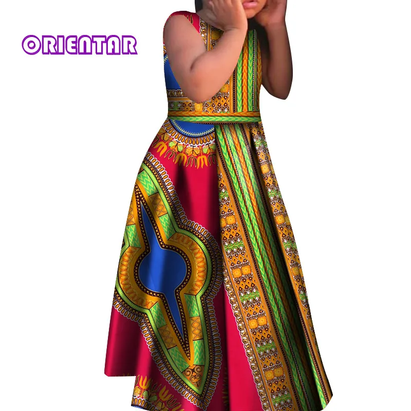 Детское платье в африканском стиле с принтом Дашики; детское бальное платье без рукавов для девочек; Модное Длинное платье принцессы в африканском стиле; WYT452 - Цвет: 9