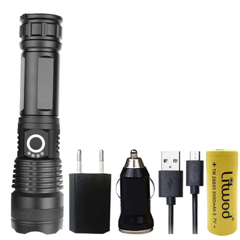 Litwod Z92 1282 50000lm Мощный тактический светодиодный фонарик фонарь CREE XHP70.2 18650 26650 перезаряжаемый фонарь на батарее - Испускаемый цвет: Option C