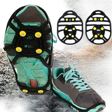 Новые 6 зуб Crampons анти альпинистские кошки крышки Нескользящие против льда обувь Шипы против скольжения Пешие прогулки Уличная обувь гвоздь резиновые кошки