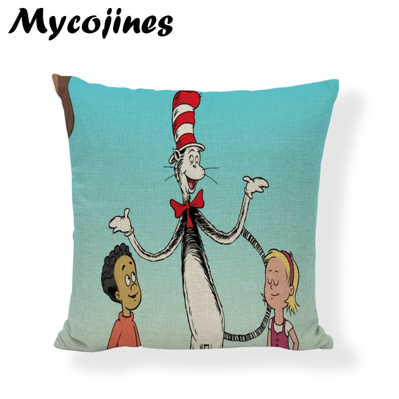 Высококачественная креативная наволочка Dr. Seuss, рыболовный шарик для дня рождения, гостиной, дивана, офисного кресла, декоративная наволочка
