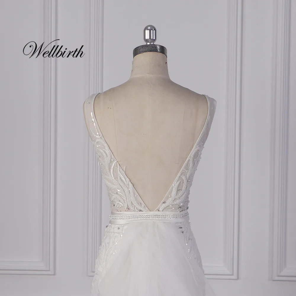 Реальное изображение Wellbirth Vestido de novia свадебное платье с вырезом-сердечком и рукавом-крылышком jc042