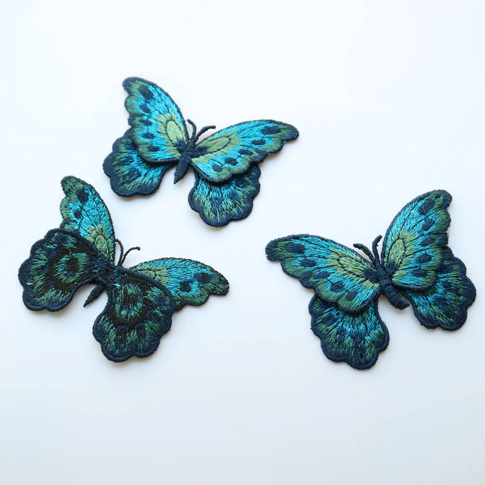 9pcs DIY fashion butterfly Patches for clothing Embroidery Sequins animal  patches for bags decorative parches applique