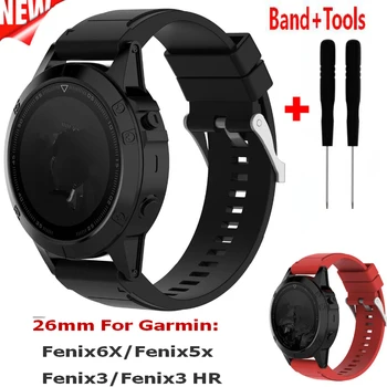 

COMLYO 26mm Silicone Wristband Strap for Garmin Fenix 6X Smart Bracelet Band for Garmin Fenix 3 3HR Watchband Fenix 5X Wrist
