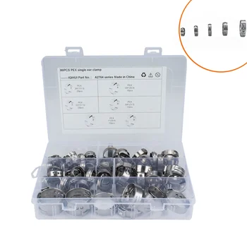 

80pcs/set 13.3mm-29.6mm Spring Clip single ear fuel pipe clamp PEX 3/4 stainless steel tighten the clamp