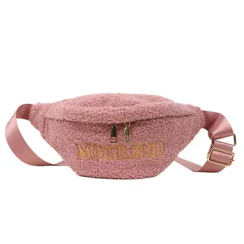 

Women's Woolen Fashion Belt Bags Simple Solid Color Waist Bag Chest Bag Chest Money Belt Bag Women Fanny Pack Black /E