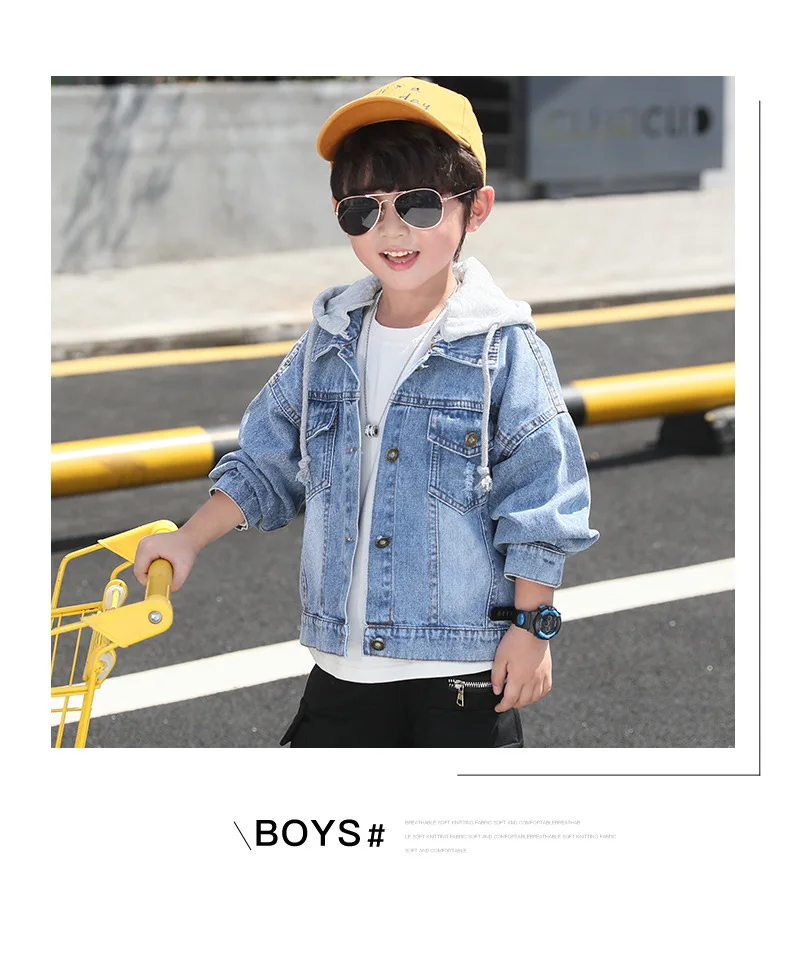 Boys Jean Jacket Tidal Autumn Wear Western Style Big Child Denim Shirt Boy the New Children in the Spring and Autumn Jacket