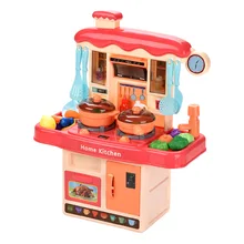 Juego de simulación de cocina para niños, rompecabezas grande con sonido y luz, mesa de comedor de simulación de arroz, regalos de navidad