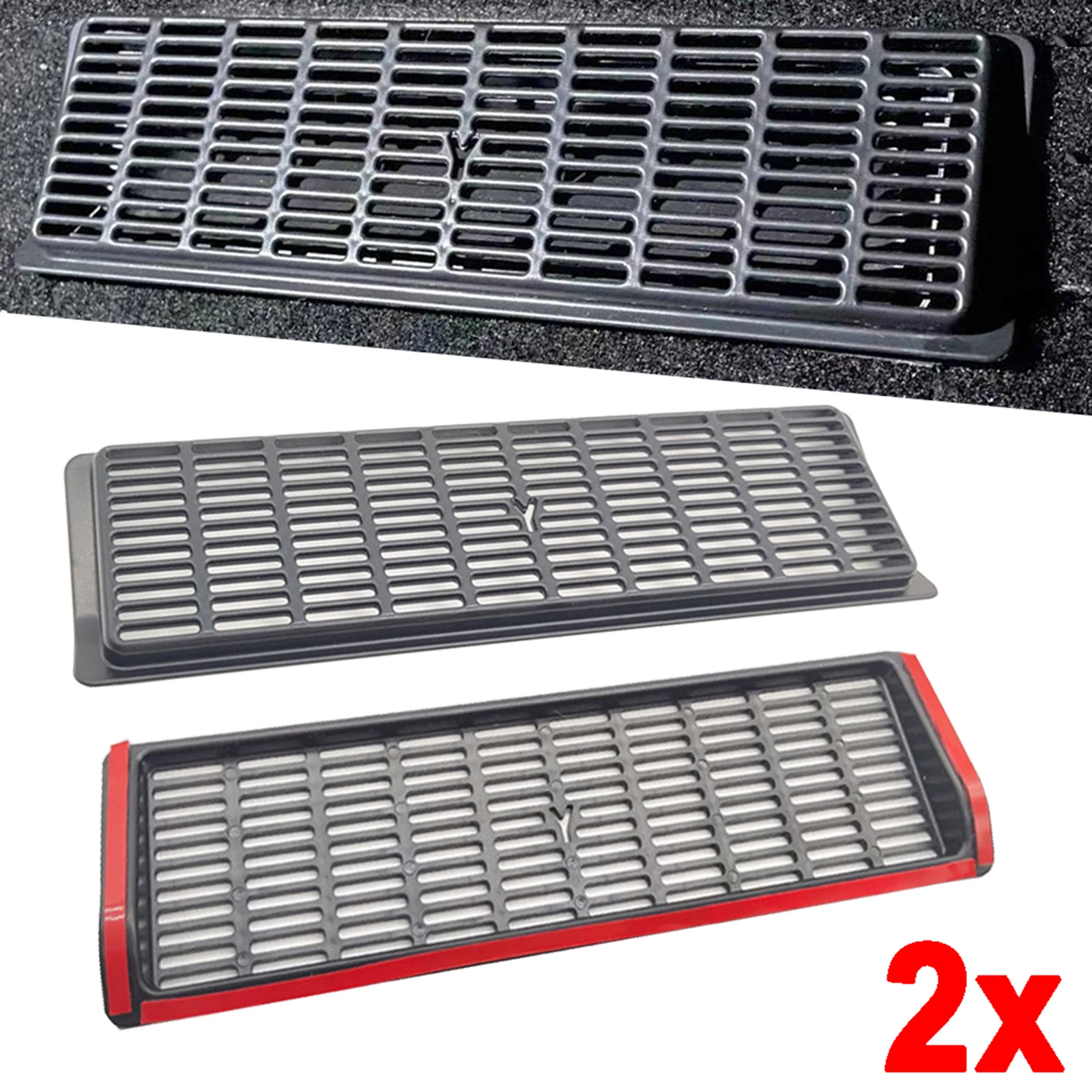 

2Pcs For Tesla Model Y 2020 2021 Under Seat Car Air Flow Vent Cover Dust Cap Air Conditioning Grille outlet ABS Car Accessories
