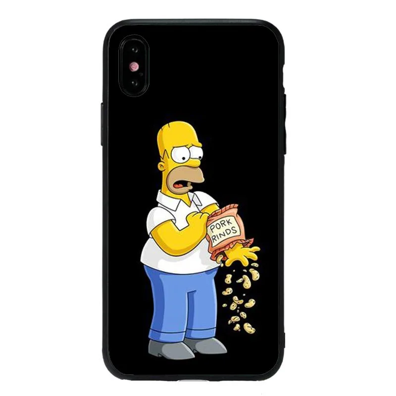 TPU Симпсон Черный силиконовый чехол для телефона для iPhone 5S, se X 6 6sPlus 7 7Plus 8 8 Plus XS MAX XR Барт Симпсон Забавный мультяшный чехол - Цвет: TPU