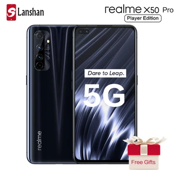 Перейти на Алиэкспресс и купить Оригинальный смартфон realme x50 Pro Player Edition, Смартфон Snapdragon 865, 65 Вт, SuperVOOC, 90 Гц, полный экран 6,44 дюйма, NFC UFS3.1 мобильный телефон