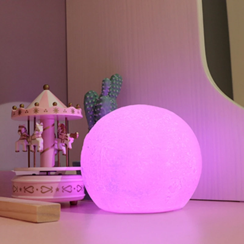 WiFi умная Лунная настольная лампа, совместимая с Alexa Google Home, голосовое управление, ручная бумага для печати, светодиодный ночник, управление