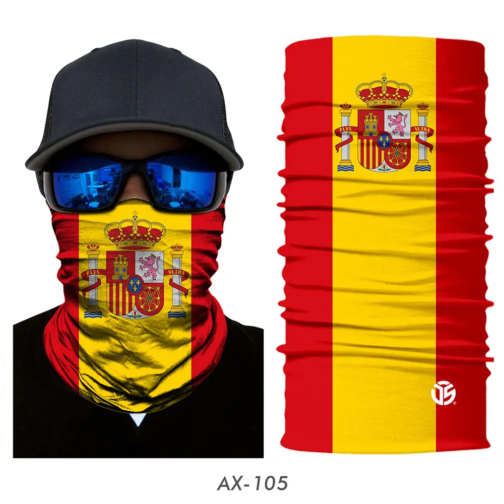 Spain 3D волшебный шарф, США, Национальный Флаг Испании, Россия, гетры для шеи, летняя трубчатая маска для лица, повязка на голову, бандана, шарфы для мужчин и женщин - Цвет: Spain