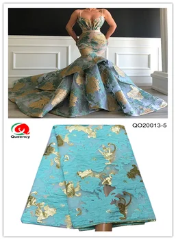 

QO20013 Hot Organza lace America Organza Jacquard Brocade Fabric Attractive colors Digital Print Africa wedding party Dress