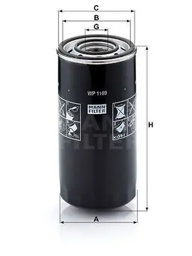 Масляный фильтр H213.6 d108 M30x2\Iveco/RVI 420 MANN-FILTER WP11