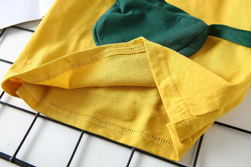 Summer Cotton Solid Color Baby Girls Simple Short Sleeve T Shirt With Bag Korean Style Infant Kids Tees Children Clothes Tops