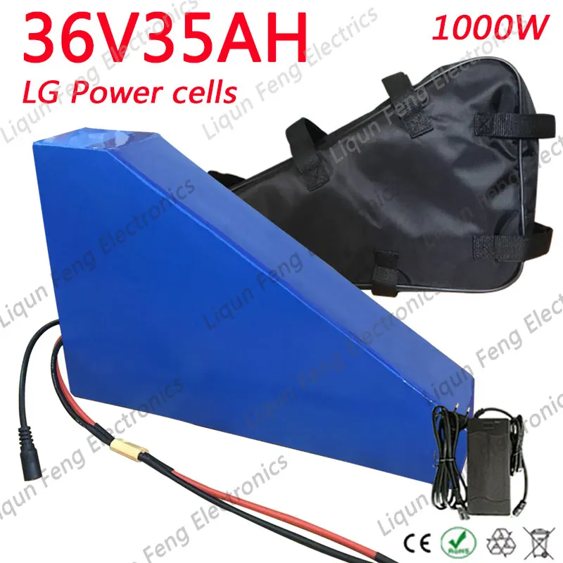 36V Electric Bike Battery 35AH Lithium use LG Cell 500W 1000W Ebike With 30A BMS+5A Charger Fee duty | Спорт и развлечения