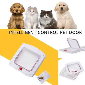 

Intellgent Control 4 Way Large Medium Small Pet Cat Puppy Dog Door Entry and Exit Glass Gate Flap Locking Lockable Safe Gate