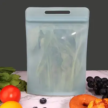 

Self-sealing Vacuum Silicone Fresh-keeping Bag Leakproof Containers Reusable Fridge Food Storage Bag Kitchen Ziplock Bag
