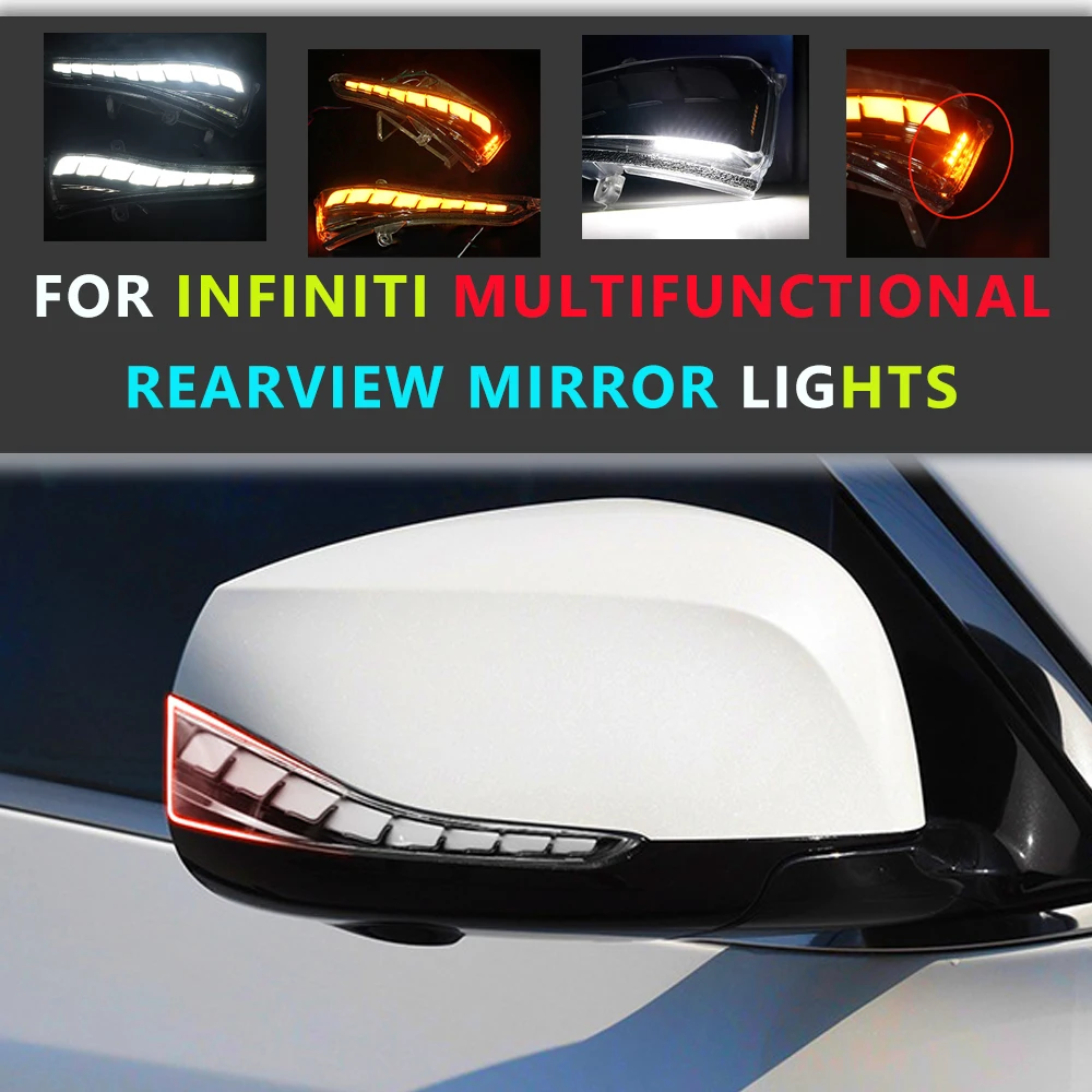 US $109.91 For Infiniti Q30 Q50 Q60 Q70 QX50 QX60 QX70 For Nissan Skyline LED Dynamic Turn Signal Light Side Mirror Sequential Indicator