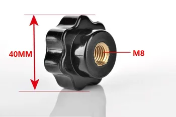 

20PCS/Lot M8*40mm Female Thread Bakelite Lathe 7Star Knob 8mm Thread 40mm Head Diameter Blind Hole Nut Clamping Knob Handles
