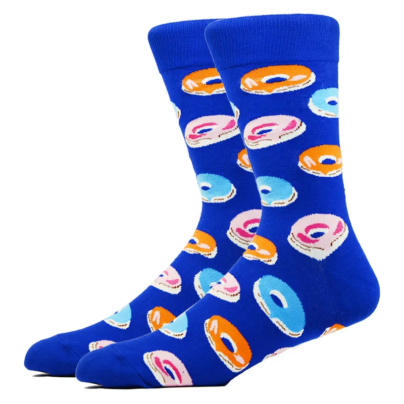 Burger Pizza Sushi Males Socks Fashion Cute Series Korean Harajuku Cartoon Funny Women Happy Cotton Cool Middle Tube Socks