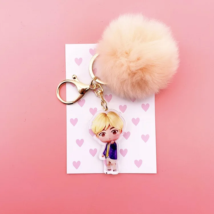 JIN Kpop Bangtan брелок для мальчиков Kawaii плюшевая подвеска милый мультфильм Плюшевый мячик-подвеска брелок Высокое качество K-pop bangtan boys - Цвет: JIN
