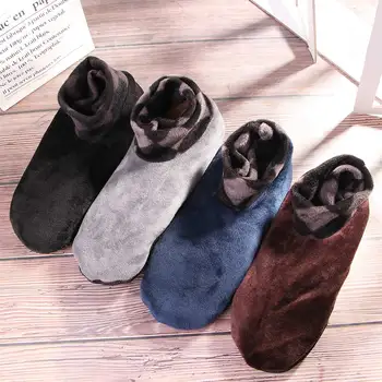 

Men High Quality Autumn Winter Warm Thicken Bed Sock Non Slip Elastic Floor Socks Slipper Sox Men's Short Boat Socks 2020 New