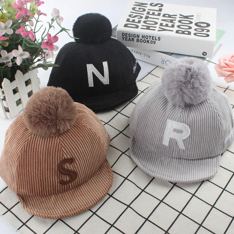 

Korean-style Hat Autumn & Winter Children Brim Hat 1-2-3-Year-Old Korean Wave Soft Eaves of Fluff Girls BOY'S Baseball Cap