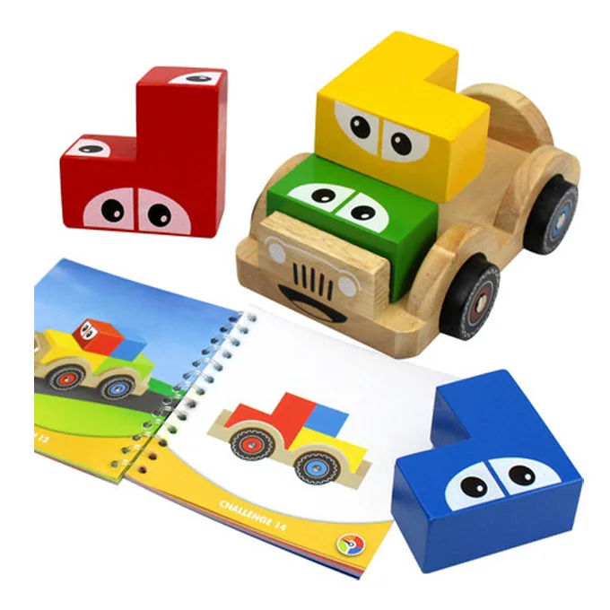 

Smart Wooden Variety of Car IQ Puzzle Games 48 Challenge with Solution Logical Thinking Toys for Children