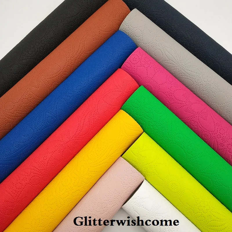 Glitterwishcome 21X29CM A4 Size Vinyl For Bows Embossed Flowers Leather Fabirc Faux Sheets for GM5062A | Дом и сад