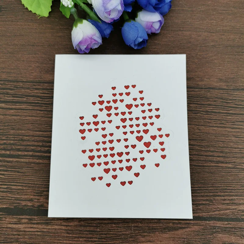 Love Heart Background Metal Dies Scrapbooking Metal Cutting Dies Craft Stamps Die Cut Embossing Card Make Stencil Frame