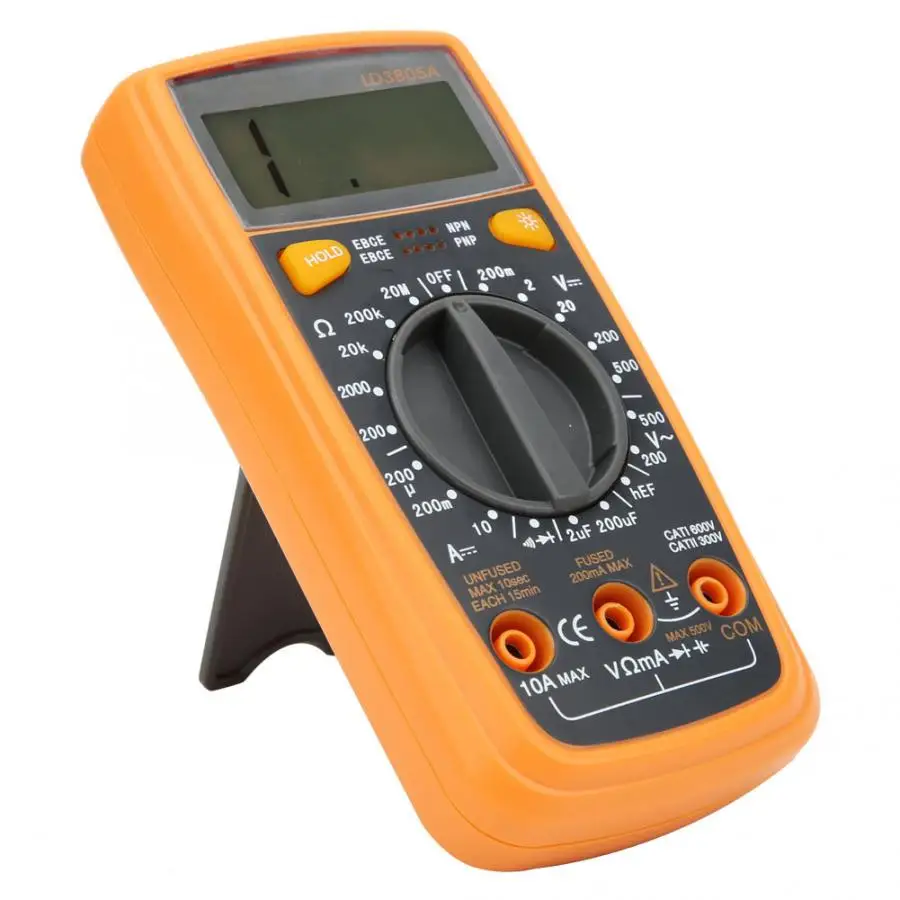 LD3805A ЖК-цифровой мультиметр AC DC диодный измеритель напряжения Freguency multitest тестер тока световой дисплей с функцией зуммера