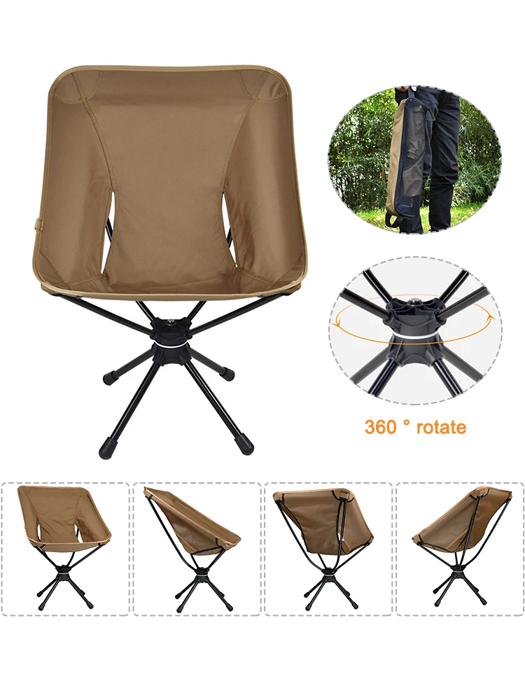 Fishing Camping Chairs 360 Degree Rotatable Folding Aluminum Alloy Outdoor Hiking Ultralight Seat Ultralight Chair Furniture 6