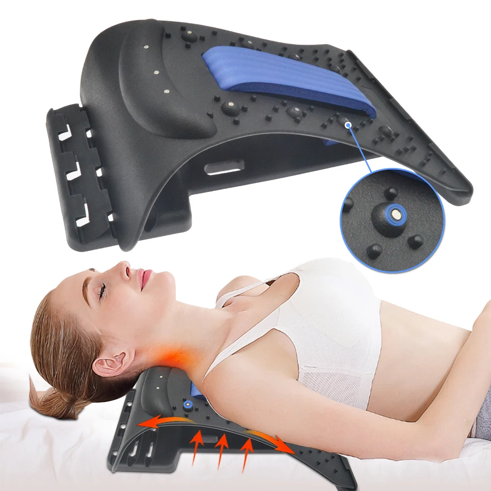Neck and Back Massage Stretch Eqipment Relaxation Massager Stretcher Fitness Cervical Spine Support Relaxation Spine Pain Relief