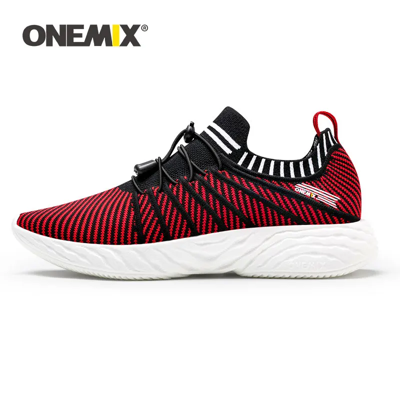 ONEMIX, мужские кроссовки, дышащие, вязанные, кроссовки, унисекс, высокие, отскок, дорожные кроссовки, легкие, уличная, для отдыха, спортивная обувь