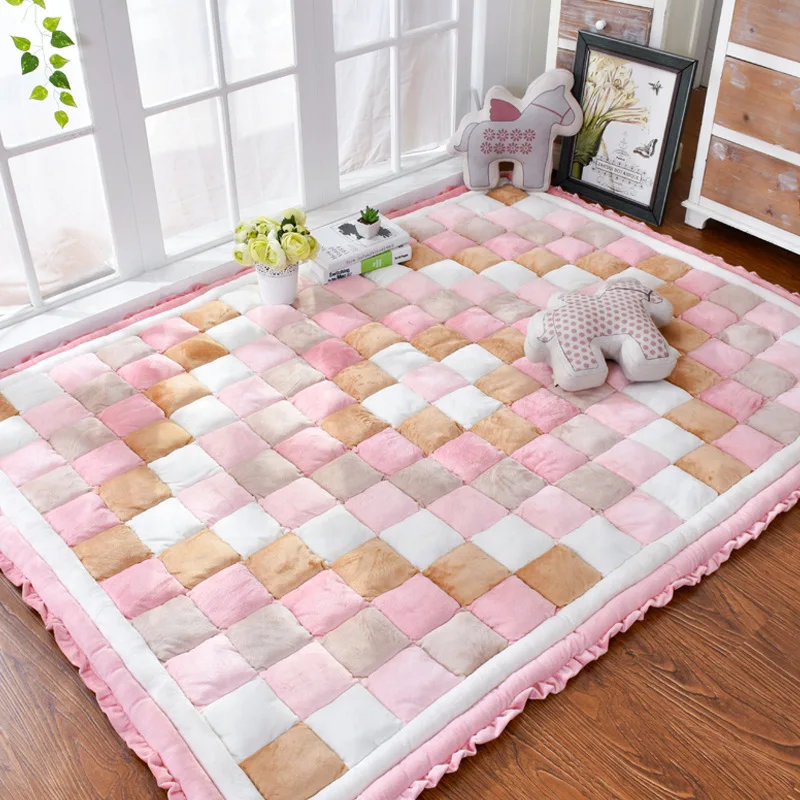 Luxury Korean Thick Carpet Soft PP Cotton Mattress Kids Crawling Mat Tatami Floor Mat Living Room Carpets Cloakroom Area Rugs