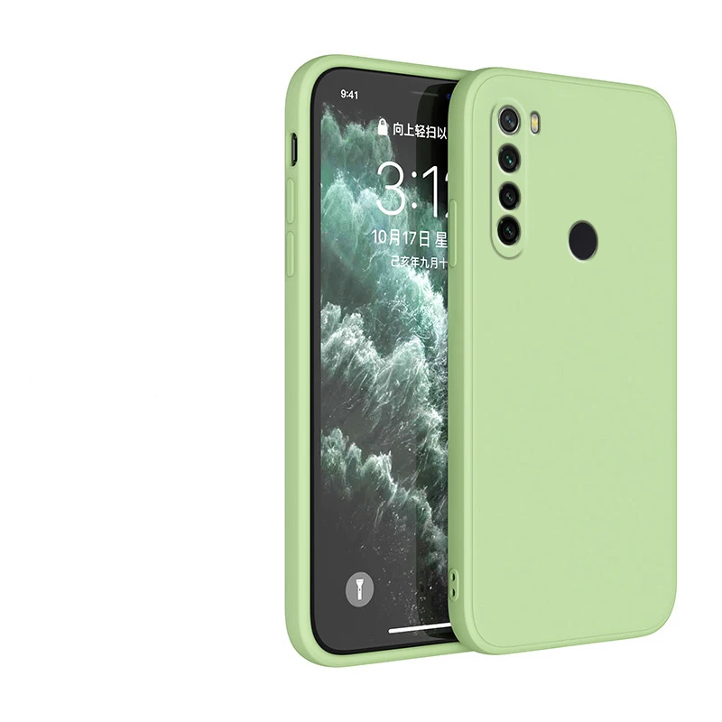 Chic Square Frame Silicone Matte Phone Case - Soft Back Cover