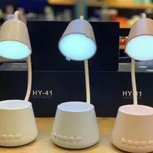 Настольная лампа беспроводная Bluetooth динамик s usb порт для зарядки прикроватная лампа с регулируемой яркостью с динамиком Поддержка TF карты FM AUX воспроизведения музыки