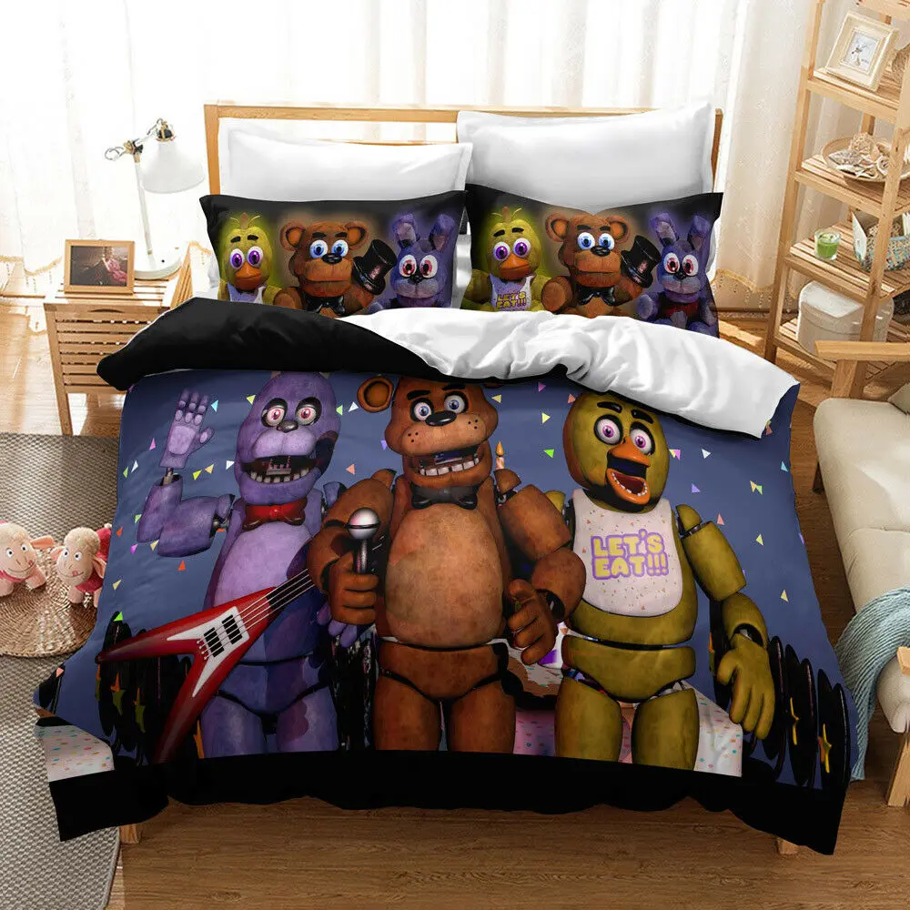 FNaF Bedding Set Horror Game FNaF World Quilt Set Comfortable Soft Bre