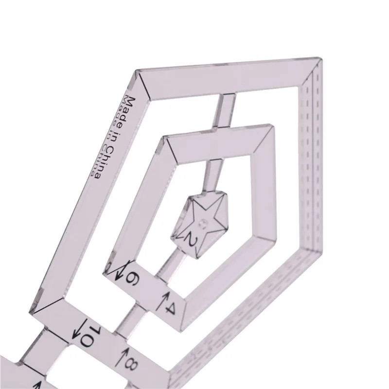 Швейные инструменты аксессуар Лоскутная линейка черный многоугольник весы акриловый прозрачный материал линейка многофункциональная линейка DIY