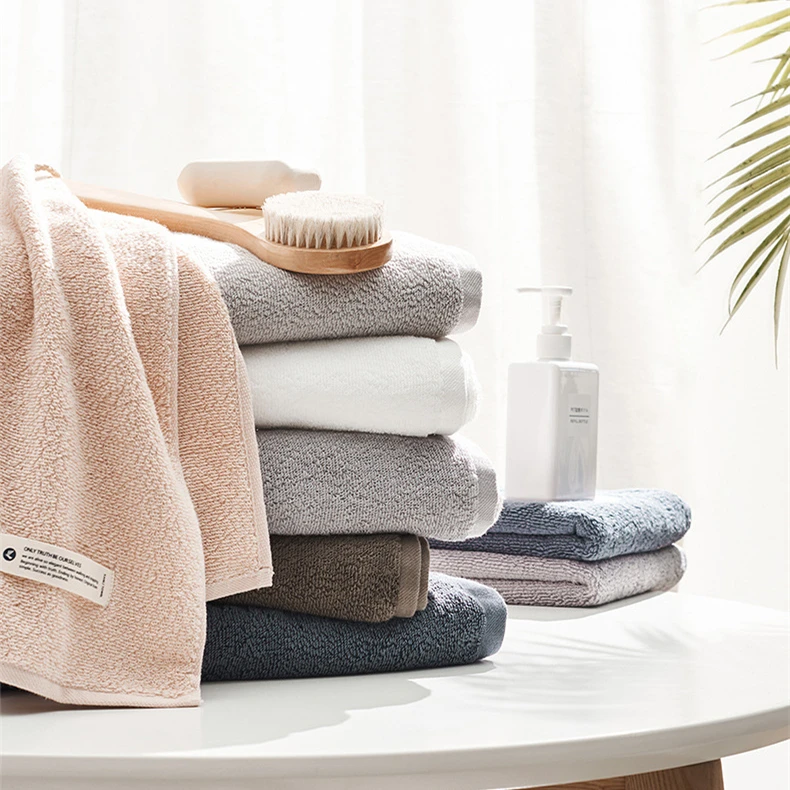 140x70cm white/brown/pink/grey Plain color thicken combed cotton bath towel absorbent sport towel adult body towels