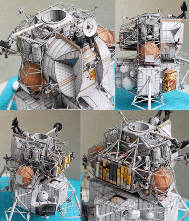 Модуль посадки Hyperfine Apollo 3D бумажная модель сделай сам креативное художественное