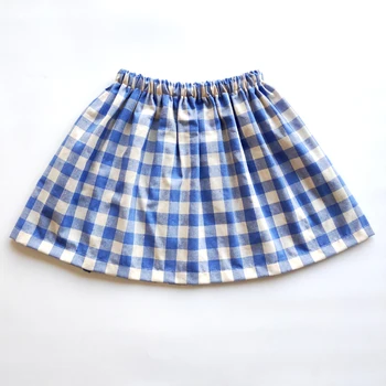 

Blue Checked Lattice Pattern Children grid Print Tutu Skirt Girls Summer Kids Clothes Toddler Baby Girl Cotton Princess Skirts